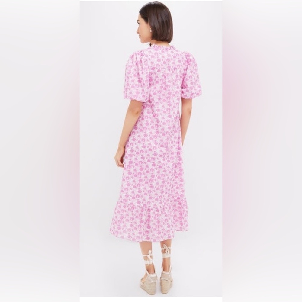 Tuckernuck Hyacinth House Pink and White Floral Mimi Midi Dress size large - Picture 7 of 12